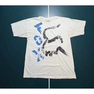 Vintage Y2K Fox Racing T Shirt Men Large White Punk Grunge Goth Graphic Spellout